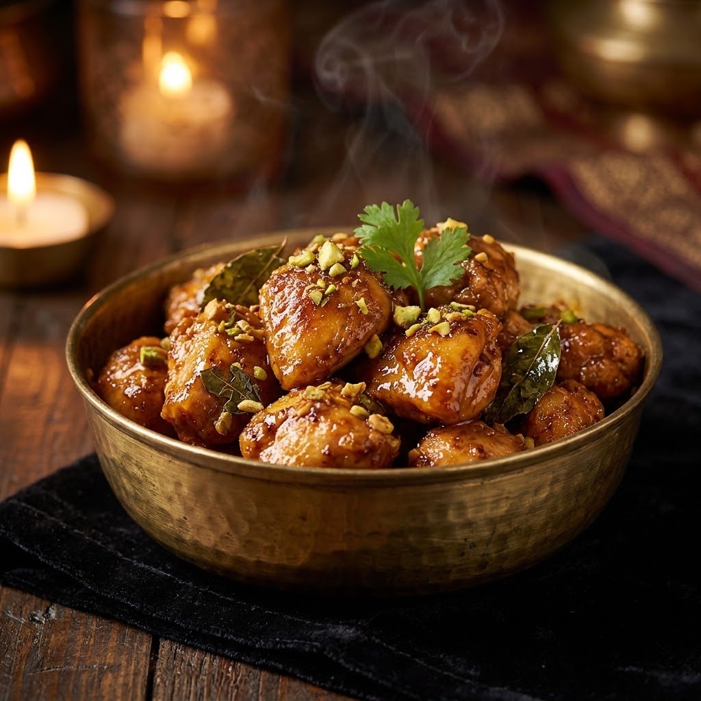 Chakna-Makhna — glossy buttered chicken bites in house masala